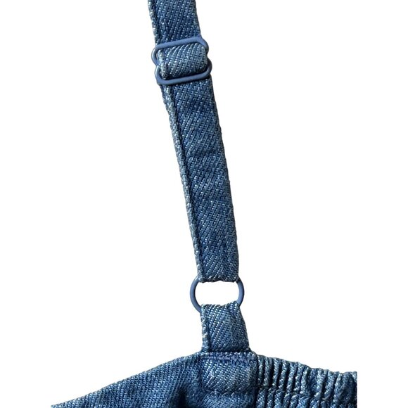 NWT Old Navy 3X Sleeveless Denim Mini Dress Blue Cotton Pockets Adj Straps - Picture 13 of 16